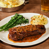 New York Strip Steaks with Peppercorn Sauce